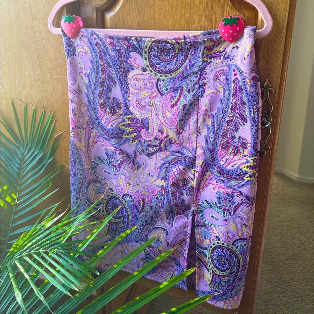 Paisley midi skirt